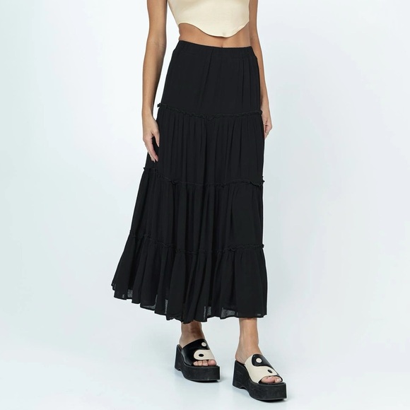 NWT Princess Polly Miriah Maxi Skirt black size 2 - Picture 2 of 4